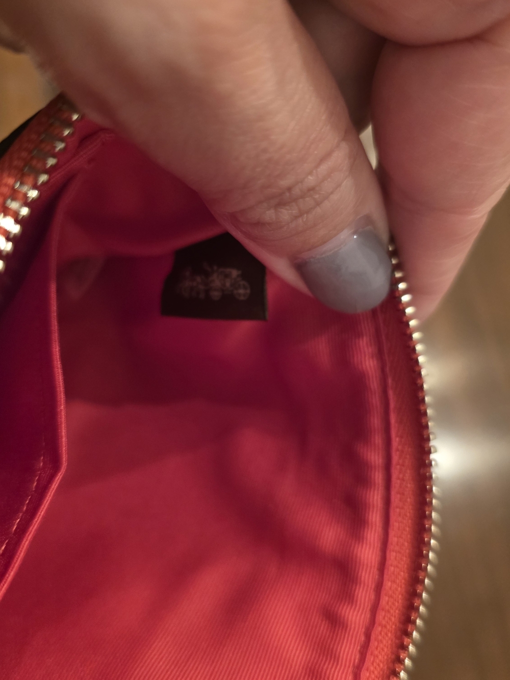 Pink-Coral Coach Wristlet - Picture 6 of 6